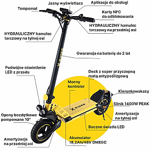 Hulajnoga Elektryczna Terenowo - Sportowa XRIDER F10 18,4 Ah 800 W