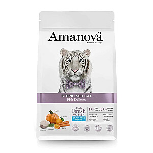 AMANOVA Adult Cat Sterilised Fish Delicacy - dry cat food - 1,5kg