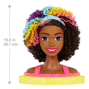 BARBIE STYLING HEAD NEON RAINBOW CURLY HAIR HMD79