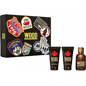 DSQUARED2 Wood Pour Homme EDT SET purškiklis 50 ml + DUŠO ŽELIS 50 ml + BALZAMAS PO SKUTIMAS 50 ml