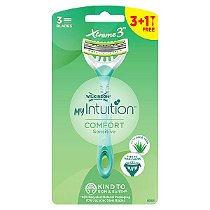 WILKINSON My Intuition Xtreme3 Comfort Sensitive vienkartiniai skustuvai moterims 4 vnt.