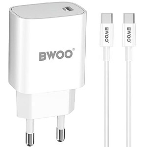 BWOO CDA159 зарядное устройство для мобильного телефона Type-C 20 Вт PD + кабель Type-C 1м