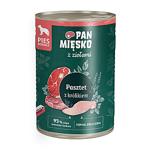 PAN MEAT with Herbs Rabbit Pate - wet dog food - 400 g