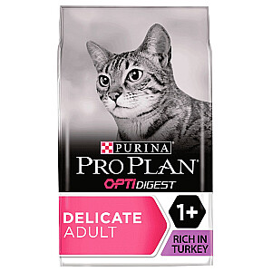 Purina Pro Plan Delicate OPTIDigest sausā kaķu barība 10 kg pieaugušiem tītariem