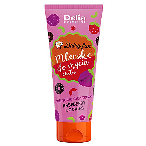 DELIA Dairy Fun valomasis kūno pienelis &quot;Raspberry Cookies&quot; 200ml