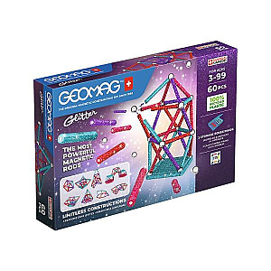 GEOMAG Glitter Recycled - magnētiskie bloki 60 el. G536