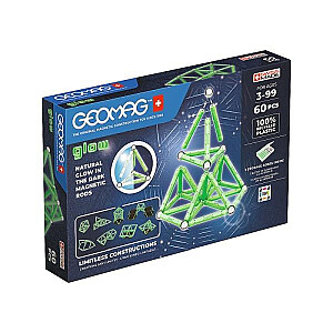 Magnētiskie bloki GEOMAG Glow Recycled 60 gab. G338