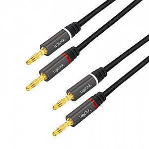 LogiLink audio, wtyk bananowy 3.0m