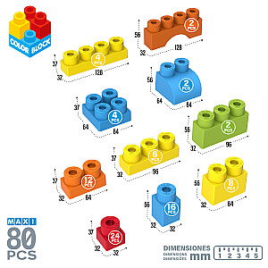 Konstruktora kļuči no ABS plastmasas 80 elem. 18 m+ CB49281