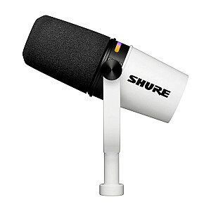 Shure MV7+-W — lekciju/vokālais mikrofons ar XLR/USB-C savienotāju, balts