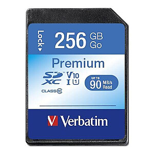 SD karte 256 GB Verbatim SDXC Premium Class 10 ārējā mazumtirdzniecība