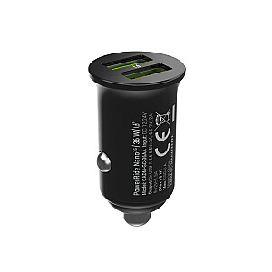 Green Cell GC CADM-GC-36AA - USB-Ladegeraet 36 Вт 2x USB-A черный Фонарик, GPS, Наушники, Мобильный телефон, Навигатор, Другое, Портативная колонка, Внешний аккумулятор, Смартфон, Умные часы, Планшет, Телефон, Универсальный черный прикуриватель Быстрая зарядка Авто, 