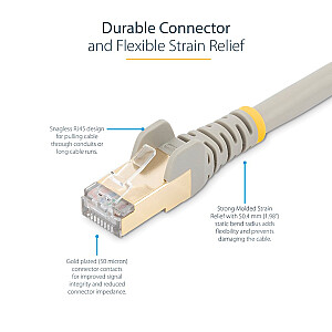 7M CAT6A ETHERNET CABLE GREY/GREY - SHIELDED COPPER WIRE