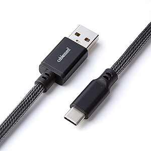 CableMod Classic Coiled Keyboard Cable USB-C to USB Type A, Carbon Grey - 150cm