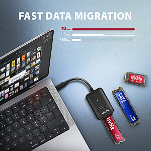 Адаптер ADM2-CM USB-C Gen 2 M.2 NVMe/SATA SSD