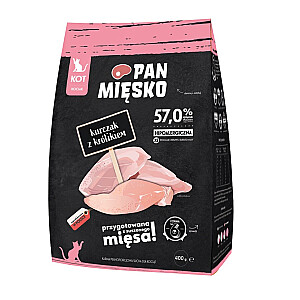 Pan mięsko - Kurczak z królikiem - Sucha karma dla kota - 400g