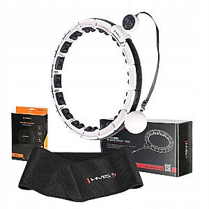 MAGNETIC HULA HOOP SET WHITE HHM16 WITH HMS COUNTER + SLIMMING BELT BR163 BLACK