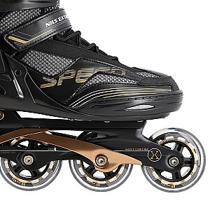 NA2150 BLACK AND GOLD SIZE M. 42 NILS EXTREME INLINE SKATES