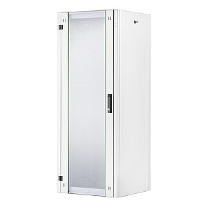 Floor-standing network cabinet Hyper 19" 32U rack 600x600, door front glass, grey, 600kg