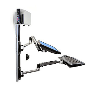 Ergotron LX WALLMOUNT SYSTEM W/CPU HOLD/MED SILV CPU HOLD 32IN 2.3-11KG