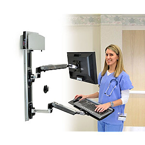 Ergotron LX WALLMOUNT SYSTEM W/CPU HOLD/MED SILV CPU HOLD 32IN 2.3-11KG