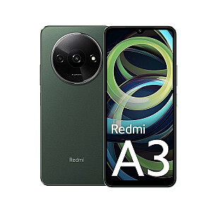 Redmi | A3 | Forest Green | 6.71 " | IPS LCD | 720 x 1650 pixels | Mediatek Helio G36 (12 nm) | Internal RAM 3 GB | 64 GB | MicroSDXC | Dual SIM | Nano-SIM | 3G | 4G | Main camera 8+0.08 MP | Secondary camera 5 MP | Android | 14 | 5000 mAh