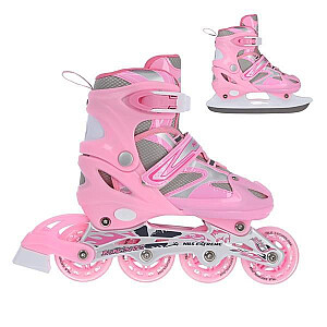 NILS EXTREME NH18366A 2IN1 SKATES PINK SIZE.  L (39-42) WITH INTERCHANGEABLE HOCKEY SKATES