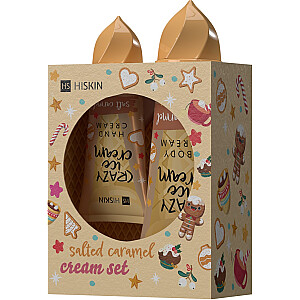 HISKIN SET Crazy Ice Cream rankų kremas sūrus karamelinis 60 ml + kūno kremas sūrus karamelė 200 ml