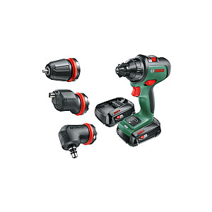 Аккумуляторная дрель Bosch AdvancedDrill 18, с насадками (зеленый/черный, 2 литий-ионных аккумулятора 2,5 Ач, футляр)