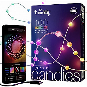 Twinkly Candies — 100 светодиодов RGB, зеленый кабель, USB-C