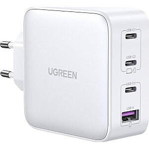 Зарядное устройство Ugreen UGREEN 15337 Сетевое зарядное устройство Nexode, 3xUSB-C, USB-A 3.0, PD3.0, QC4.0, GaN, 100 Вт (белое)