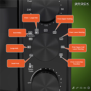 BROCK Электрическая духовка с инфракрасными варочными панелями, 50 л, 1800 Вт