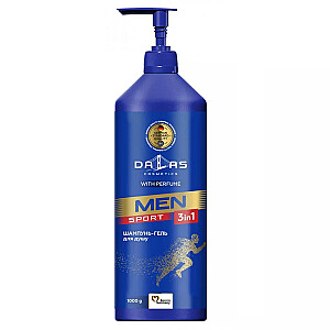 DALAS Men Shower Gel 3in1 dušas želeja sejai, ķermenim un matiem Sport 1000g