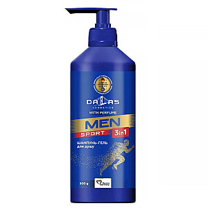 DALAS Men Shower Gel 3в1 Гель для душа для лица, тела и волос Спорт 500мл