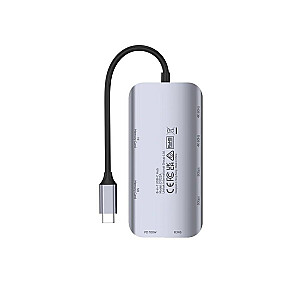 UNITEK ACTIVE HUB USB-C 2X HDMI,SD,4K,RJ45,PD 100W