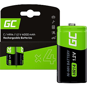 GREEN CELL 4x battery C R14 HR14 Ni-MH