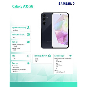 Smartfon GALAXY A35 DS5G 6/128GB Enterprise Czarny 