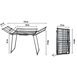 Складная стоячая сушилка для белья Lina, 22 м, черная