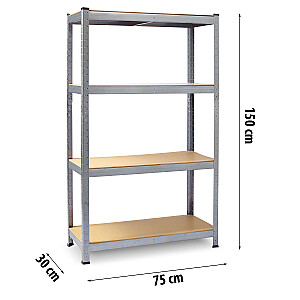 Полка складская металлическая, комплект из 2 шт., 150 х 75 х 30 см Plonos PL-700