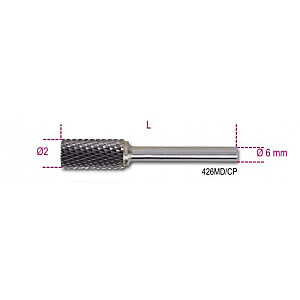 BETA ROTOŠĀ KARbīda VĪLE, CILINDRISKS 12 x 25 mm, 6 mm SHANK 426MD/CP12