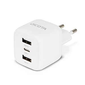 Ładowarka GaN 32W 2xUSB-A 1xUSB-C biała 