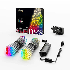 Twinkly Strings – 250 RGB+W струнный светильник, прозрачный кабель, тип вилки F