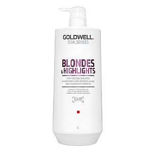 GOLDWELL Dualsenses Blondes & Highlights Шампунь против желтого цвета для светлых волос, нейтрализующий желтый оттенок, 1000мл