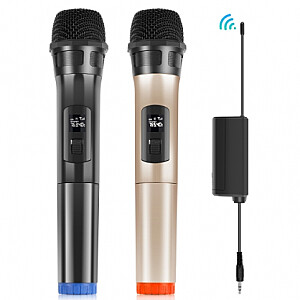 mikrofons Puluz PU643 1 To 2 UHF Wireless Dynamic Microphones with LED Display, 3.5mm