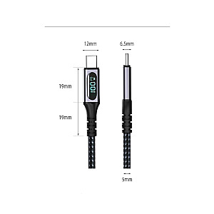 RoGer PD24VB USB-C 4.0 Kabelis ar voltmetru PD240W / 40Gbps / 8K60Hz / 1m