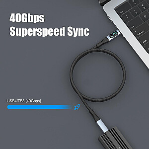 RoGer PD24VB USB-C 4.0 Кабель с вольтметром PD240W / 40Gbps / 8K60Hz / 1m