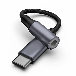 RoGer USB-C uz AUX 3,5mm Digitālais audio adapteris priekš tālruņiem Samsung, Google, OnePlus(DAC 24 bit 48KHz)