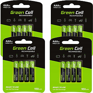 Green Cell 16 перезаряжаемых батарей AAA R3 950 мАч Ni-MH Зарядные батареи Green Cell