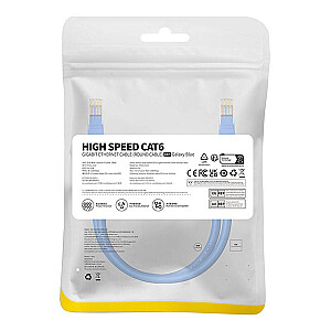 Apaļš kabelis Baseus Ethernet RJ45, Cat.6, 0,5 m (zils)