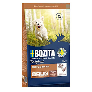 BOZITA Original Puppy &amp; Junior Chicken - sausā suņu barība - 3 kg